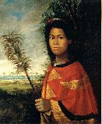 Robert Dampier Portrait of Princess Nahiennaena of Hawaii oil painting artist